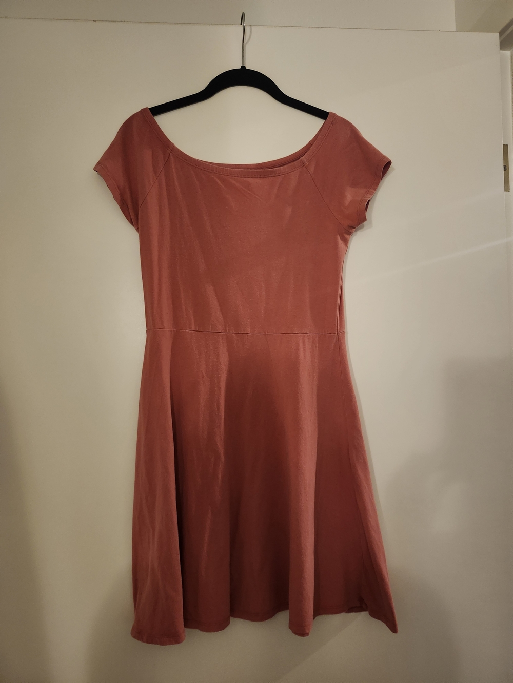 Women's Dusty Rose Short Sleeve Fit & Flare Dress